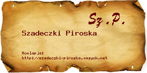 Szadeczki Piroska névjegykártya